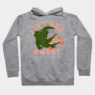 Ain't She Sweet Alligator & Donuts Design Hoodie